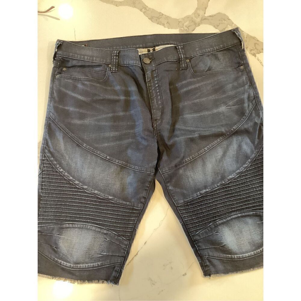 True Religion Mens Geno Moto Shorts Sz 42 Relaxed Slim Stretch 14” Inseam